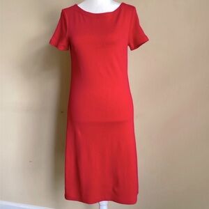 Talbots Cotton Knit Dress. Classic Red. Scoop neckline.Great condition. Size XS